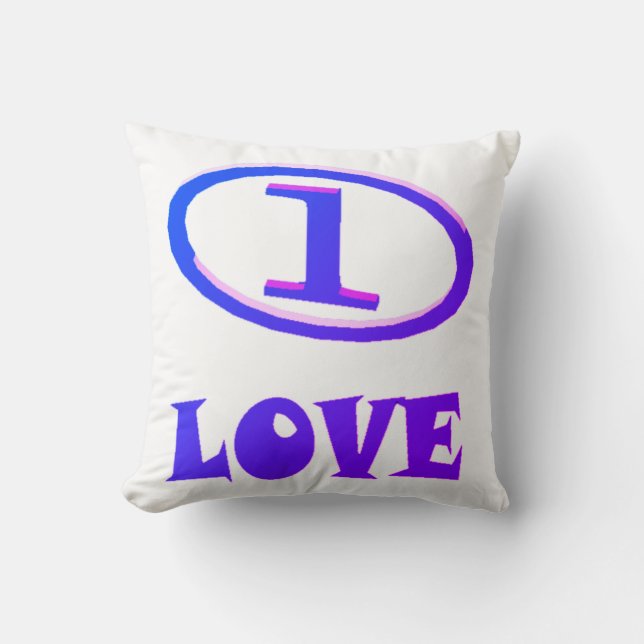 One Love art pattern blue hint of purple          Cushion (Front)