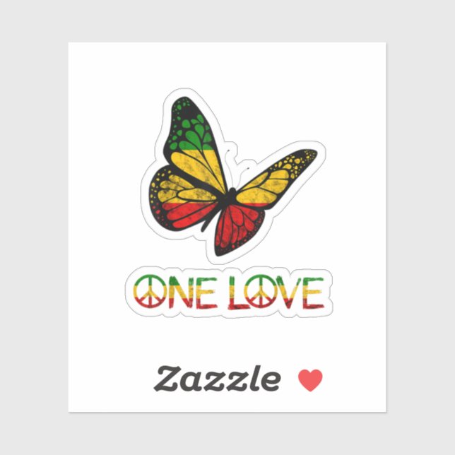 One Love Butterfly Rasta Reggae Peace (Sheet)