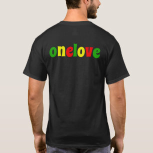 One Love Colourful Rasta Colours Typography T-Shirt