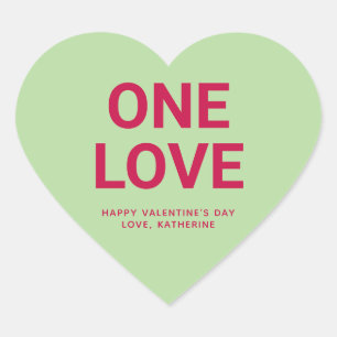 One love cute Valentine's Day custom conversation Heart Sticker