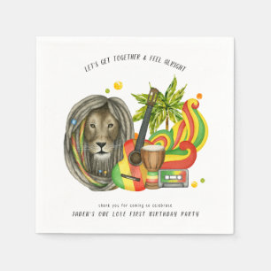 One Love First Birthday Party Napkin