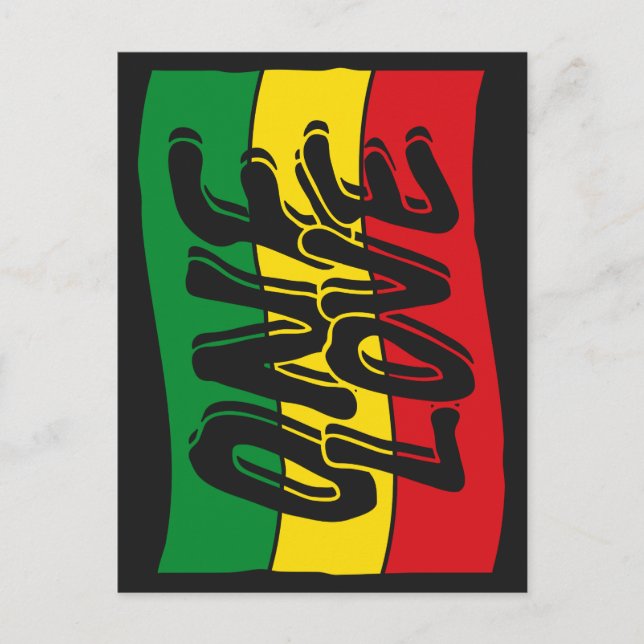 One Love Flag Reggae Rasta Postcard (Front)