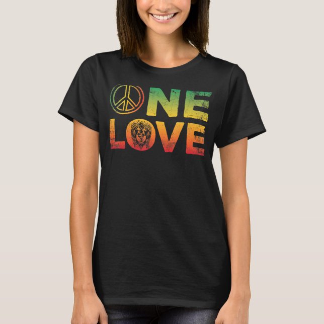 One Love For Reggae Rasta T-Shirt (Front)