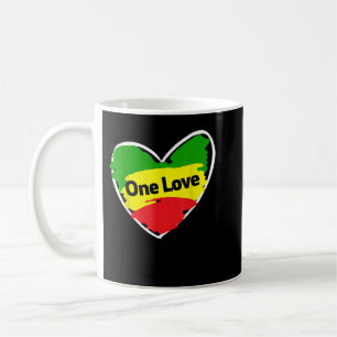 One Love Heart Jamaican Flag Coffee Mug