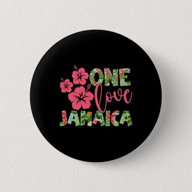 One Love Jamaica 2025 Caribbean Vacation Theme Fam 6 Cm Round Badge (Front)