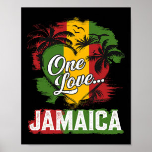 One Love Jamaica 2025 Hibiscus Flower Caribbean Va Poster