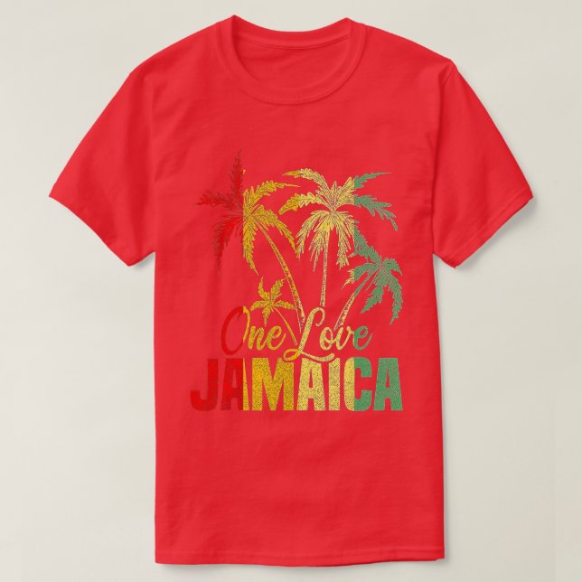 One Love Jamaica Caribbean Vacation Reggae  T-Shirt (Design Front)