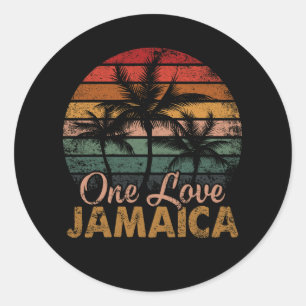 One Love Jamaica Gift Caribbean Vacation Reggae Classic Round Sticker