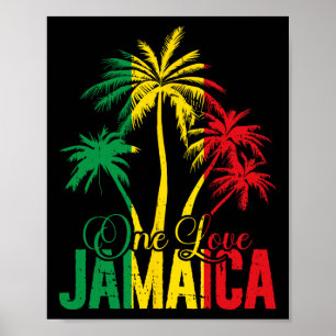 One Love Jamaica Jamaican Vacation Reggae Palms  Poster