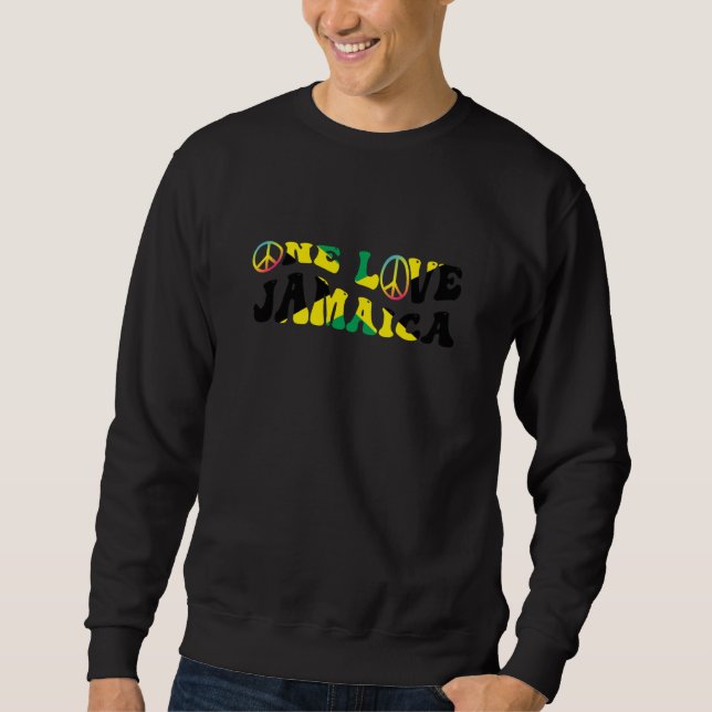 One Love Jamaica Rasta Clothing Reggae Caribbean M Sweatshirt (Front)