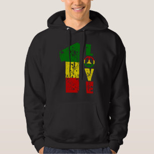 One Love Jamaica Rasta Reggae Music Caribbean Pri Hoodie
