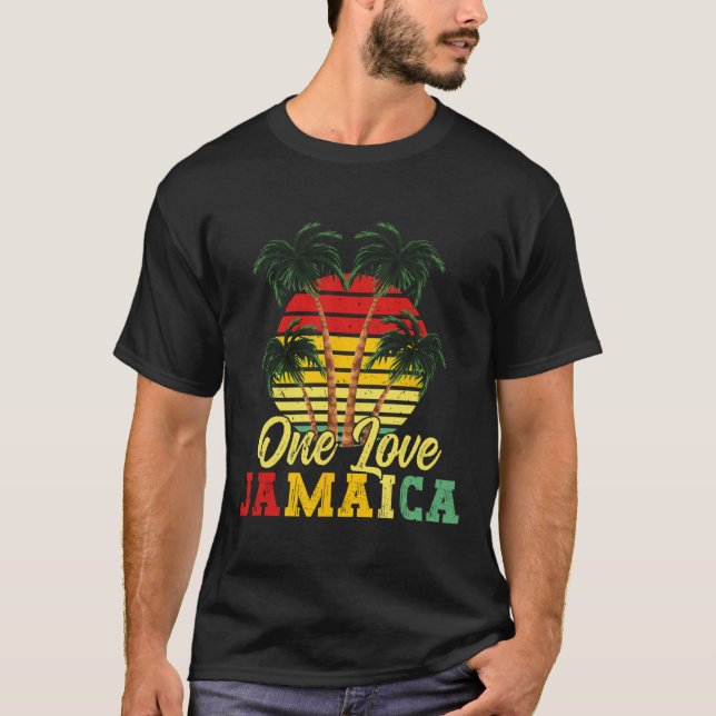 One Love Jamaica Summer Family Vacation Jamaican R T-Shirt (Front)
