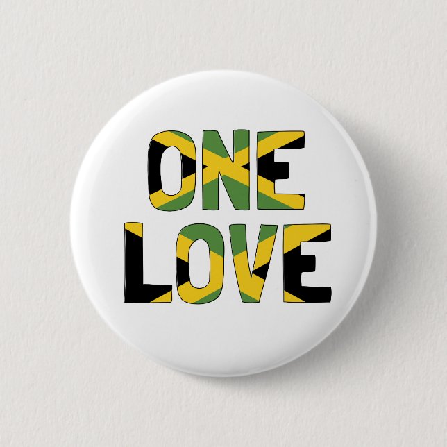 One Love Jamaican Button (Front)