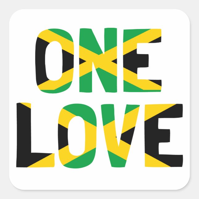 One Love Jamaican Flag Sticker (Front)