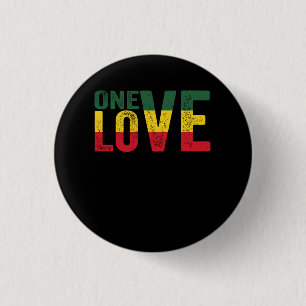 One Love Jamaican Rasta Reggae 3 Cm Round Badge