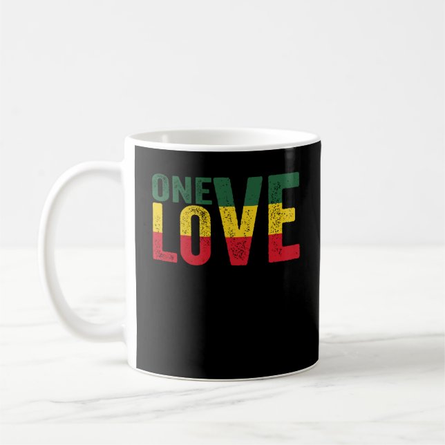One Love Jamaican Rasta Reggae Coffee Mug (Left)
