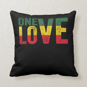 One Love Jamaican Rasta Reggae Cushion