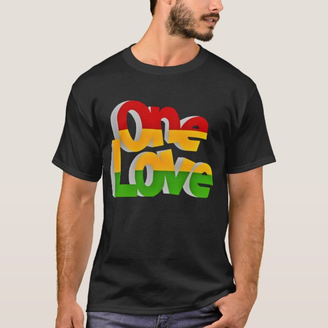 "One Love" Men's Basic T-Shirt (Front)
