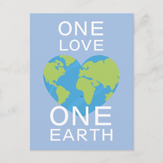 One Love One Earth, Earth Day, Save Our Planet Postcard (Front)