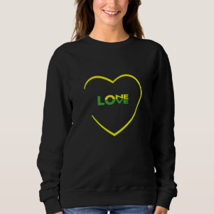 One Love One Heart Jamaican flag colours front-bac Sweatshirt