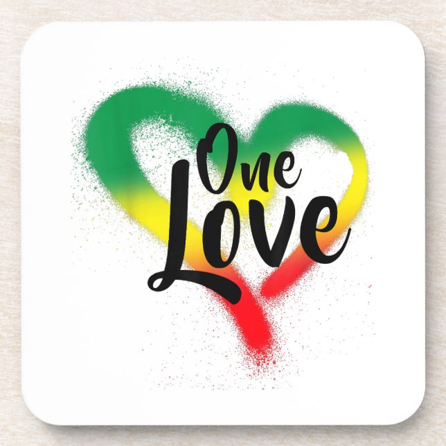 One Love One Heart Reggae Vibes Coaster (Front)