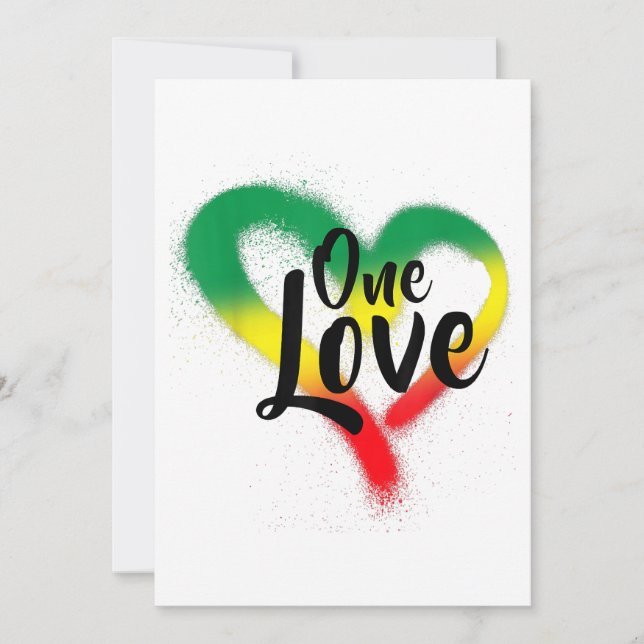 One Love One Heart Reggae Vibes Invitation (Front)