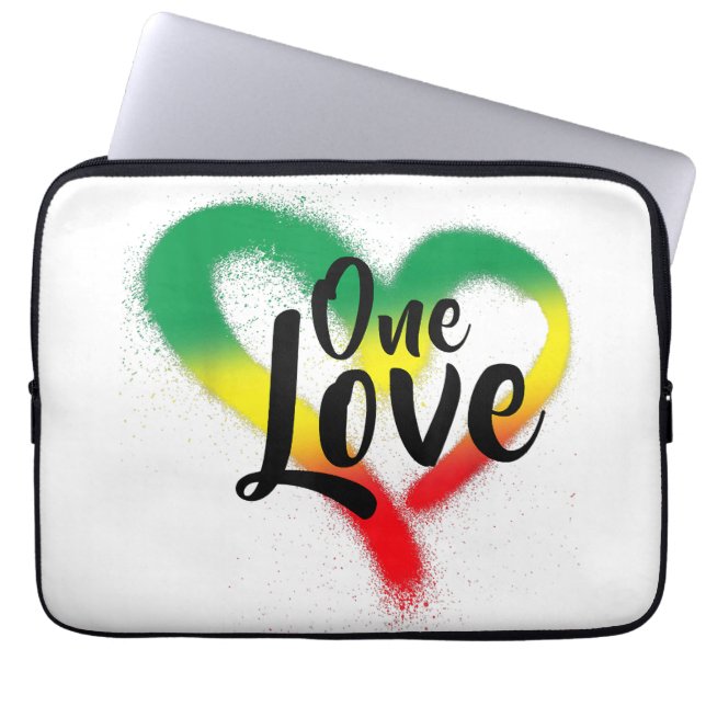 One Love One Heart Reggae Vibes Laptop Sleeve (Front)