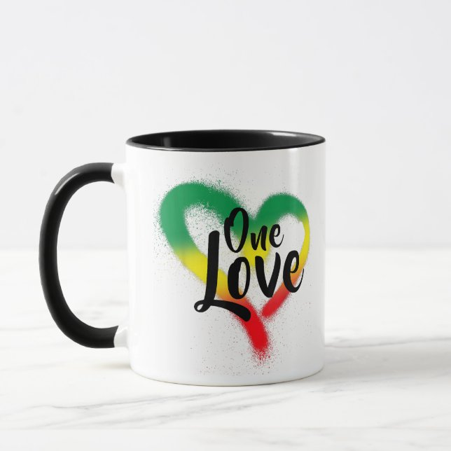 One Love One Heart Reggae Vibes Mug (Left)