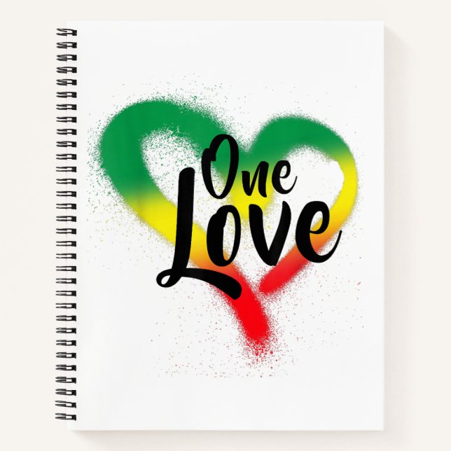 One Love One Heart Reggae Vibes Notebook (Front)
