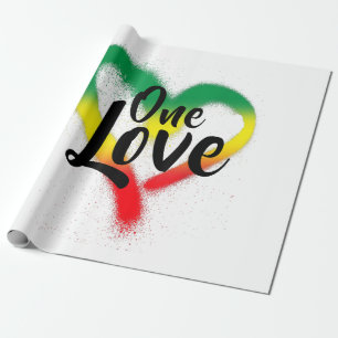 One Love One Heart Reggae Vibes Wrapping Paper