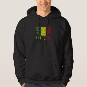 One Love Palm Tree Reggae Music Rasta Hoodie