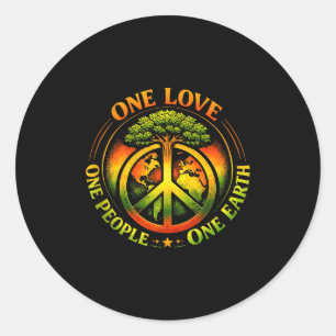One love people & earth classic vintage round sticker