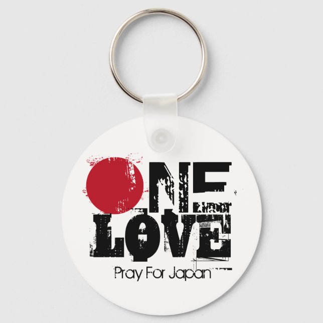 One Love - Pray for Japan Key-Chain Key Ring (Front)