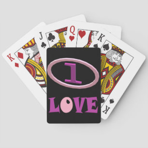 One love purple pink and black design playing cards