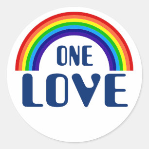 One Love Rainbow Classic Round Sticker