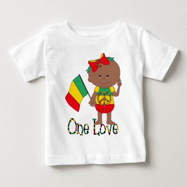 One Love Rasta Baby African American Baby T-Shirt (Front)