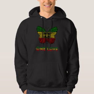 One Love Rasta Butterfly Reggae Hippie Rastafari R Hoodie