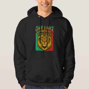 One Love Rasta Lion Jamaican Pride Reggae African Hoodie
