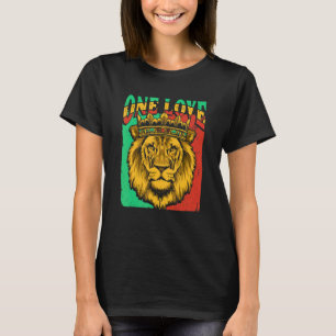 One Love Rasta Lion Jamaican Pride Reggae African  T-Shirt