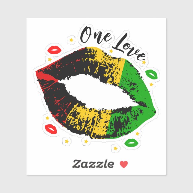 One Love Rasta Lipstick Kiss (Sheet)