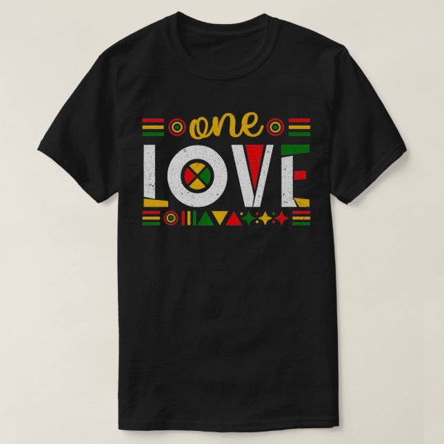 One Love Rasta Reggae Jamaica Music Lover fo boku  T-Shirt (Design Front)
