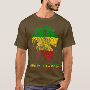 One Love Rasta Reggae Lion Of Judah Rastafari Root T-Shirt