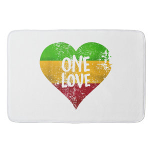 One Love Rastafari T-Shirt Jamaica Retro Vintage G Bath Mat