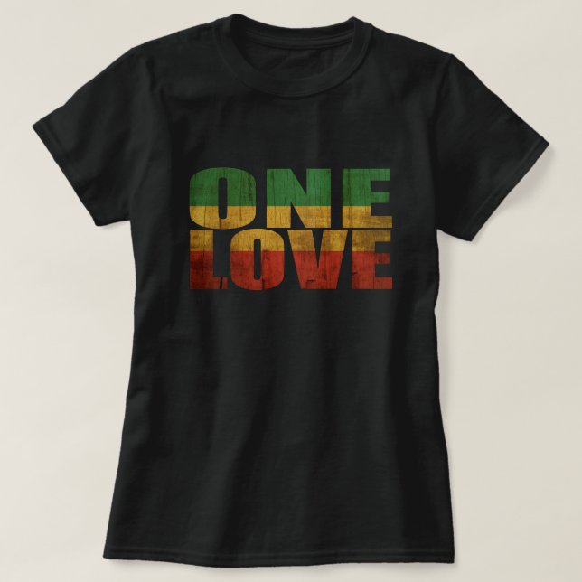 ONE LOVE Red, Gold & Green T-Shirt (Design Front)