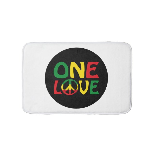 One Love, Reggae design Bath Mat (Front)