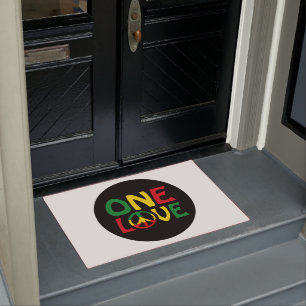 One Love, Reggae design Doormat