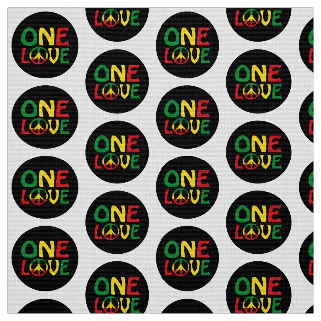 One Love, Reggae design Fabric (Swatch)