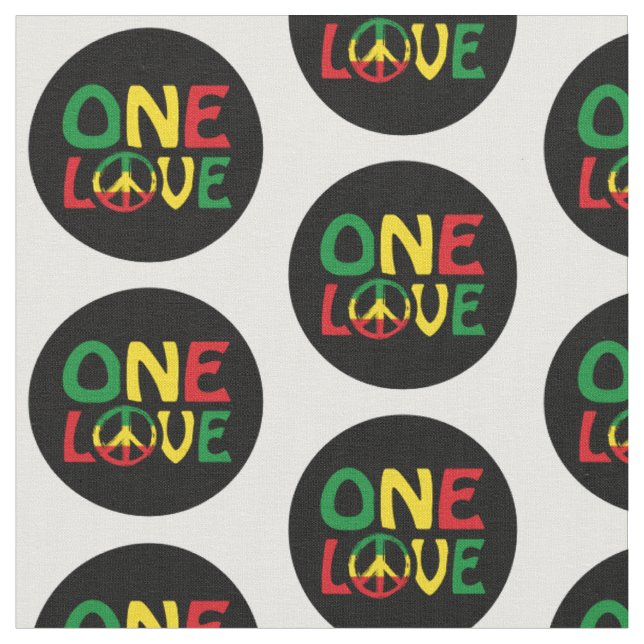 One Love, Reggae design Fabric (Close Up)