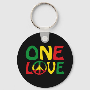 One Love, Reggae design Key Ring