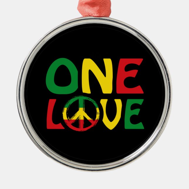 One Love, Reggae design Metal Ornament (Front)
